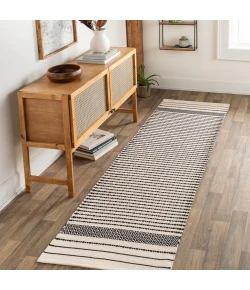 Surya Osasuna OSA2303 Black Beige Area Rug 2 ft. 6 in. X 8 ft. Runner