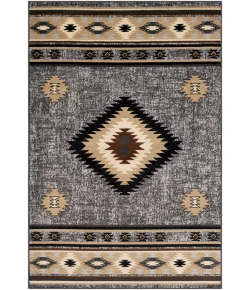 Livabliss Paramount PAR1094 Charcoal Medium Gray Area Rug 6 ft. 7 in. X 9 ft. 6 in. Rectangle