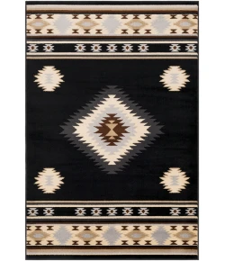 Livabliss Paramount PAR1095 Black Charcoal Area Rug 6 ft. 7 in. X 9 ft. 6 in. Rectangle