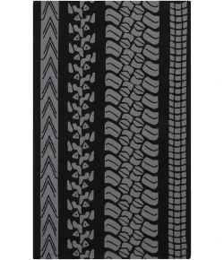 Surya Pandemonium PDM1006 Black Gray Area Rug 9 ft. X 12 ft. Rectangle