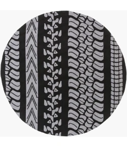 Surya Pandemonium Black PDM-1006 8ft. x 8ft. Round Rug