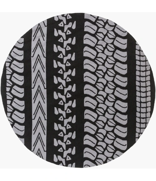 Surya Pandemonium Black PDM-1006 8ft. x 8ft. Round Rug