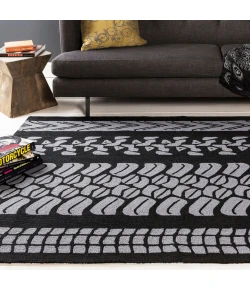 Surya Pandemonium Black PDM-1006 8ft. x 8ft. Round Rug