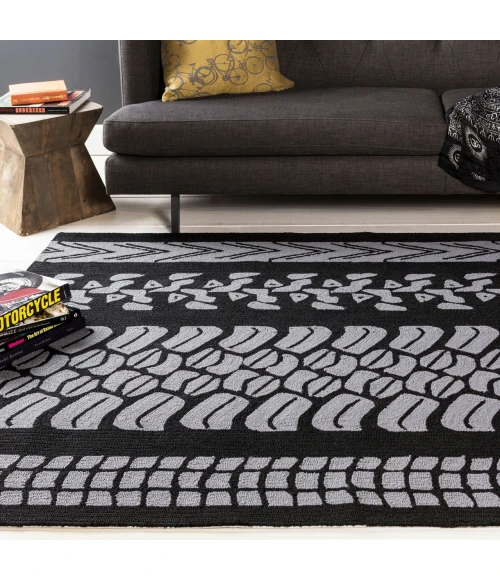 Surya Pandemonium Black PDM-1006 8ft. x 8ft. Round Rug