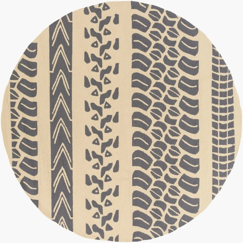Surya Pandemonium Charcoal PDM-1008 8ft. x 8ft. Round Rug