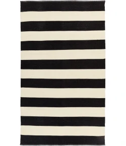 Livabliss Picnic PIC4005 Black Cream Area Rug 5 ft. X 8 ft. Rectangle