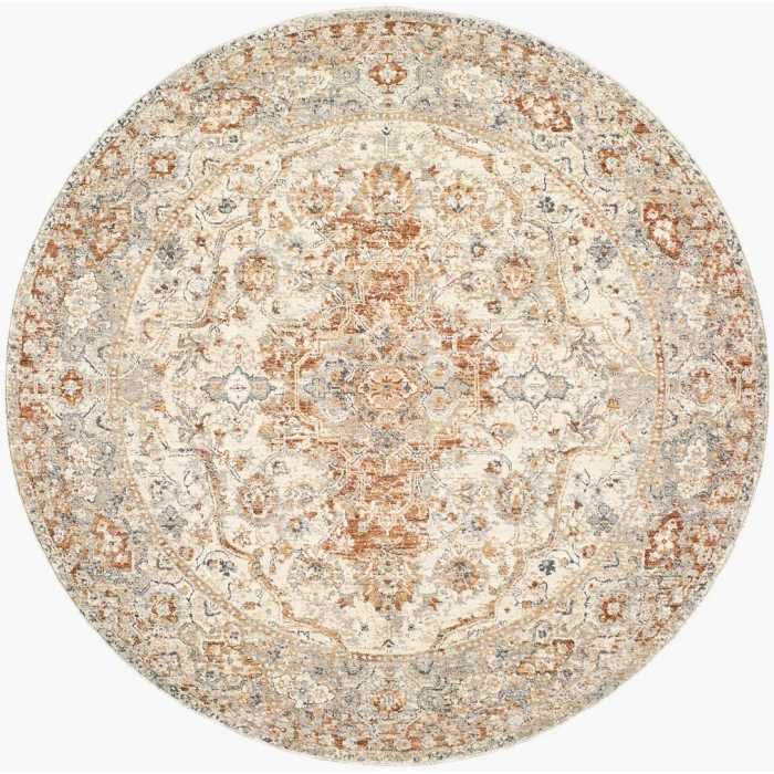 Livabliss Poem Cream PME-2305 7 ft. 10 in. X 7 ft. 10 in. Round Rug
