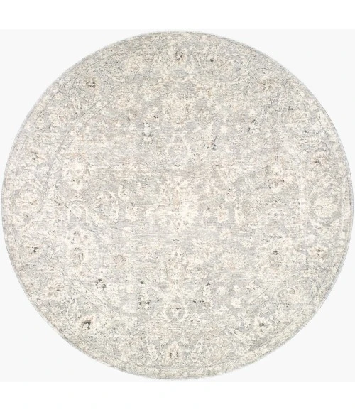 Livabliss Poetry Cream POI-2303 7 ft. 10 in. X 7 ft. 10 in. Round Rug