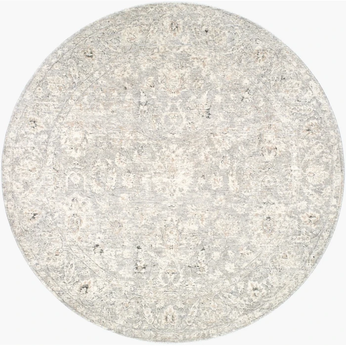 Livabliss Poetry Cream POI-2303 6 ft. 7 in. X 6 ft. 7 in. Round Rug