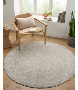 Livabliss Poetry Cream POI-2306 5 ft. 3 in. X 5 ft. 3 in. Round Rug