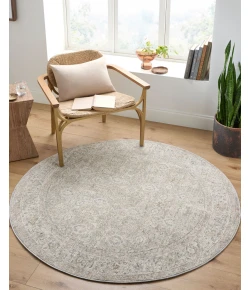 Livabliss Poetry Cream POI-2307 5 ft. 3 in. X 5 ft. 3 in. Round Rug