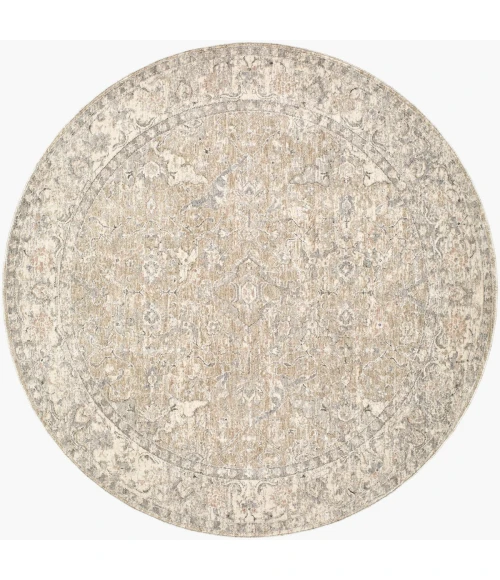 Livabliss Poetry Cream POI-2308 5 ft. 3 in. X 5 ft. 3 in. Round Rug