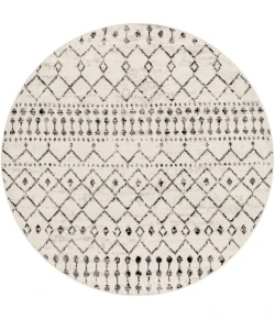 Livabliss Pisa PSS2300 Black Off-White Area Rug 6 ft. 7 in. Round