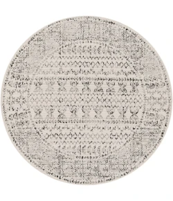 Livabliss Pisa PSS2313 Medium Gray Black Area Rug 6 ft. 7 in. Round