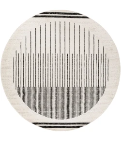 Livabliss Pisa PSS2315 Black Off-White Area Rug 6 ft. 7 in. Round