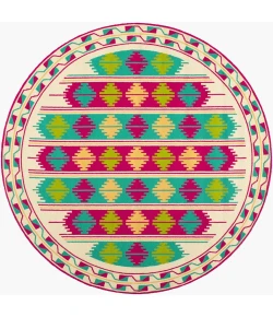 Surya Rain Aqua RAI-1272 8ft. x 8ft. Round Rug