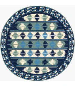 Surya Rain Navy RAI-1274 8ft. x 8ft. Round Rug