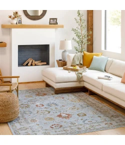 Livabliss Reina REN2306 Light Gray Cream Area Rug 5 ft. 3 in. Round