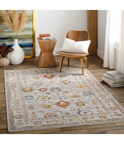 Livabliss Reina REN2307 Light Gray Cream Area Rug 6 ft. 7 in. X 9 ft. 6 in. Rectangle