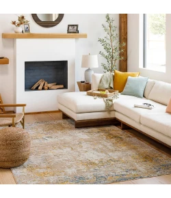 Livabliss Reina REN2312 Cream Light Gray Area Rug 5 ft. 3 in. Round