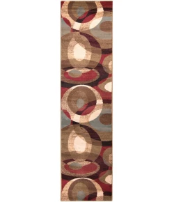 Livabliss Riley RLY5007 Dark Red Dark Brown Area Rug 2 ft. X 7 ft. 5 in. Runner