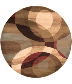 Livabliss Riley RLY5007 Dark Red Dark Brown Area Rug 7 ft. 10 in. Round