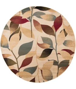 Livabliss Riley RLY5010 Dark Red Dark Brown Area Rug 7 ft. 10 in. Round