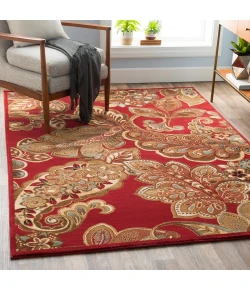 Livabliss Riley RLY5020 Dark Red Dark Brown Area Rug 9 ft. 10 in. X 12 ft. 10 in. Rectangle