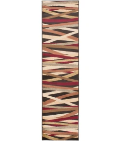 Livabliss Riley RLY5057 Burgundy Dark Brown Area Rug 2 ft. X 7 ft. 5 in. Runner