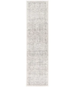 Livabliss Roma ROM2300 White Medium Gray Area Rug 2 ft. 7 in. X 10 ft. Runner