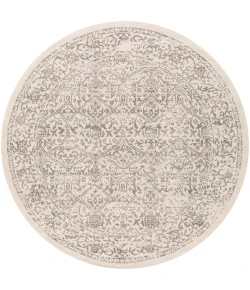 Livabliss Roma ROM2300 White Medium Gray Area Rug 6 ft. 7 in. Round