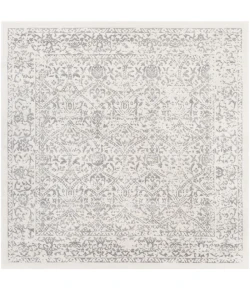 Livabliss Roma ROM2300 White Medium Gray Area Rug 6 ft. 7 in. Square