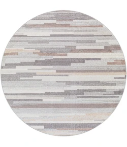 Livabliss Roma ROM2302 Medium Gray Camel Area Rug 6 ft. 7 in. Round