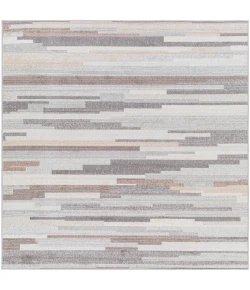 Livabliss Roma ROM2302 Medium Gray Camel Area Rug 6 ft. 7 in. Square