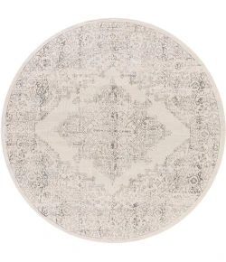 Livabliss Roma ROM2322 White Light Gray Area Rug 6 ft. 7 in. Round