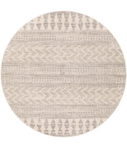 Livabliss Roma ROM2329 White Light Gray Area Rug 6 ft. 7 in. Round