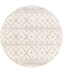 Livabliss Roma ROM2338 White Medium Gray Area Rug 6 ft. 7 in. Round