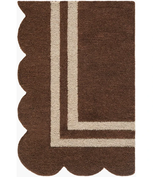 Livabliss Scalloped Chocolate SCP-2300 2 ft. 6 in. X 8 ft. Rect. Rug