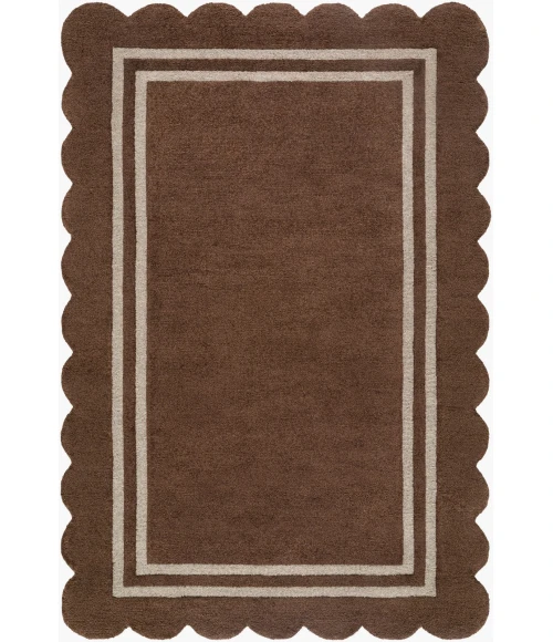 Livabliss Scalloped Chocolate SCP-2300 10 ft. X 14 ft. Rect. Rug