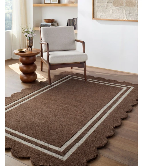 Livabliss Scalloped Chocolate SCP-2300 10 ft. X 14 ft. Rect. Rug