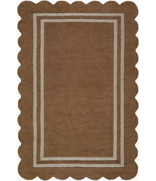 Livabliss Scalloped Umber SCP-2301 5 ft. X 7 ft. 6 in. Rect. Rug