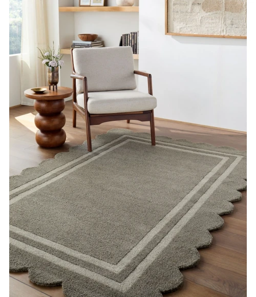 Livabliss Scalloped Stone Gray SCP-2302 5 ft. X 7 ft. 6 in. Rect. Rug