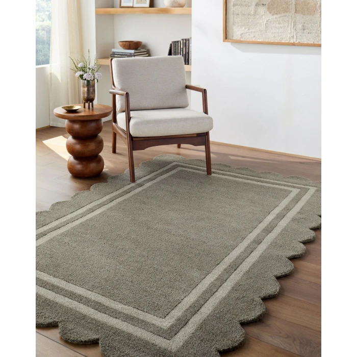 Livabliss Scalloped Stone Gray SCP-2302 9 ft. X 12 ft. Rect. Rug