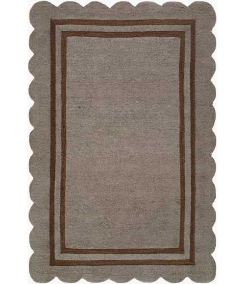 Livabliss Scalloped Charcoal SCP-2303 5 ft. X 7 ft. 6 in. Rect. Rug