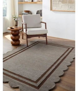 Livabliss Scalloped Charcoal SCP-2303 5 ft. X 7 ft. 6 in. Rect. Rug