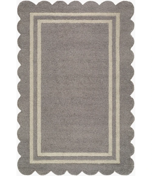 Livabliss Scalloped Slate Gray SCP-2304 5 ft. X 7 ft. 6 in. Rect. Rug