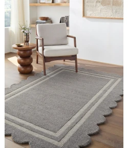 Livabliss Scalloped Slate Gray SCP-2304 5 ft. X 7 ft. 6 in. Rect. Rug