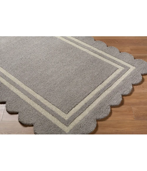Livabliss Scalloped Slate Gray SCP-2304 5 ft. X 7 ft. 6 in. Rect. Rug