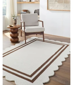 Livabliss Scalloped Ivory SCP-2305 6 ft. X 9 ft. Rect. Rug