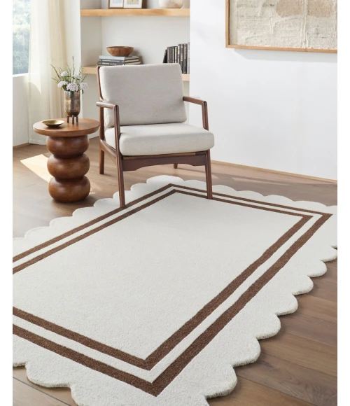 Livabliss Scalloped Ivory SCP-2305 6 ft. X 9 ft. Rect. Rug